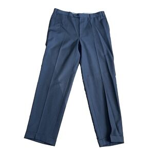 Canali Tessuto Wool Pleated Cuffed Pants 34 x 30 Chocolate Brown‎